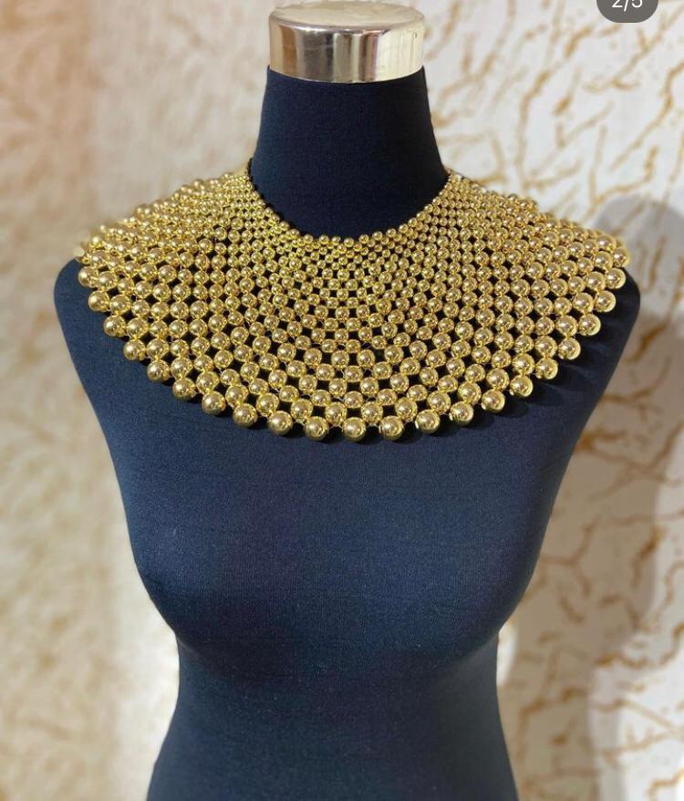 ETSY BEADED BIB (Gold)