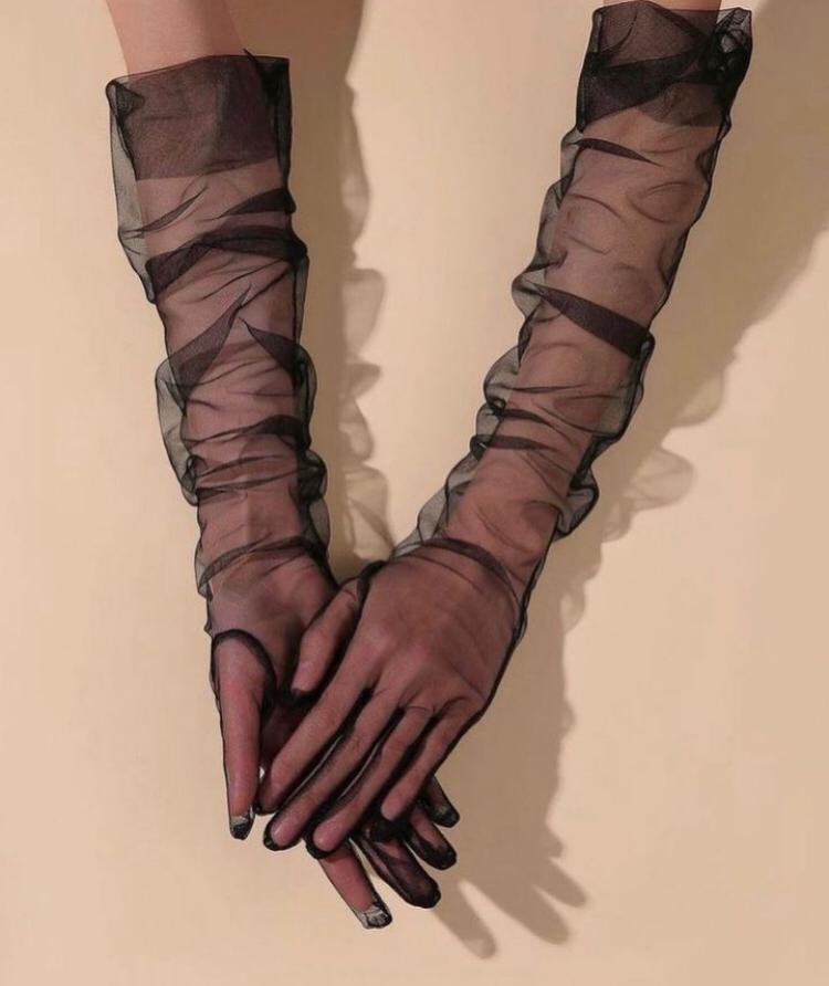 TULLE GLOVES (Black)