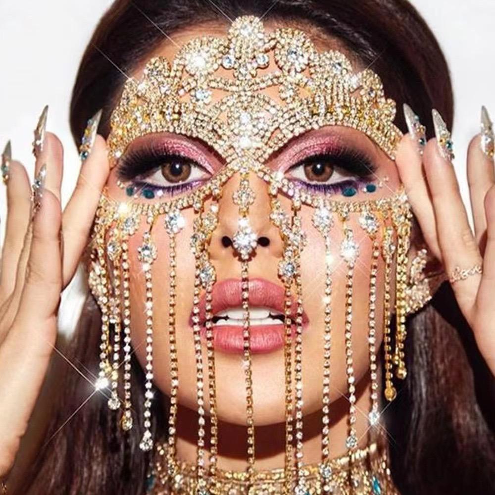RHINESTONE FACE TASSEL (Gold)