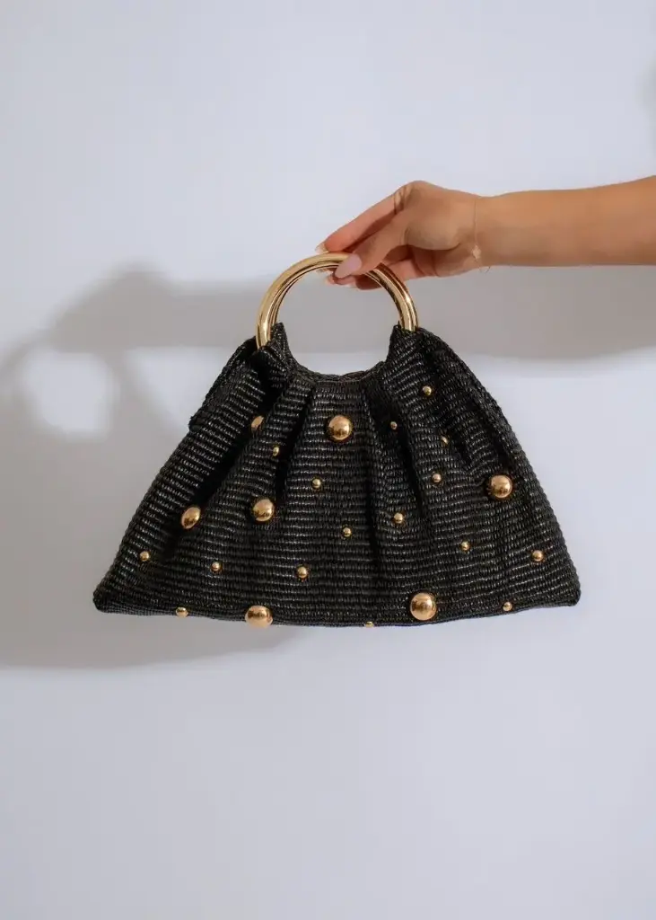 STRAW BAG  (Black)
