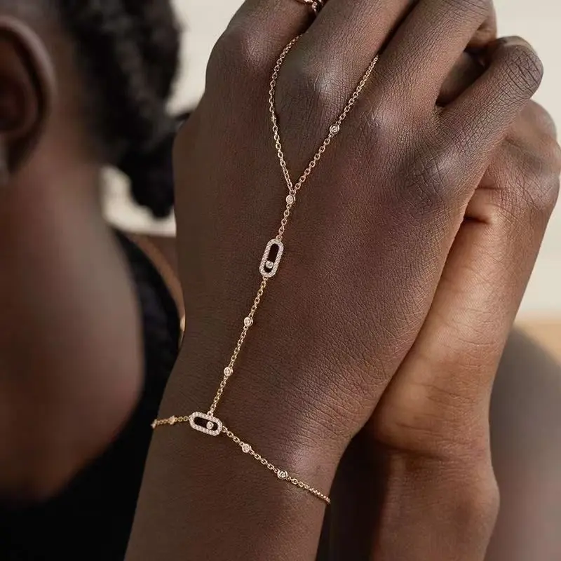 ZIRCON CHAIN BRACELET  (Gold)