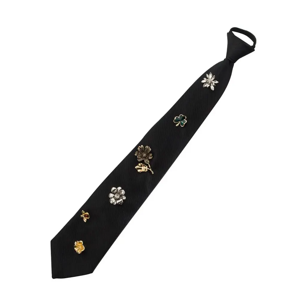 DECORATED TIE  (Black)