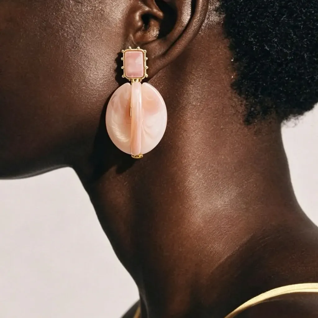 PINK RESIN EARRINGS