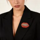 PEARL LIP BROOCH