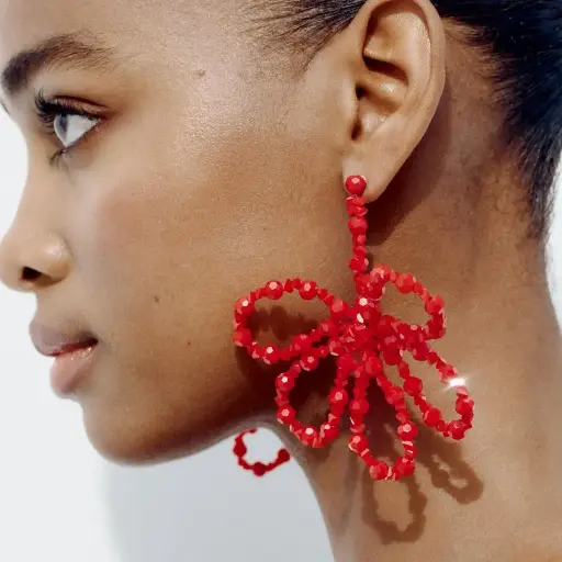 BEAD FLOWER EARRINGS 